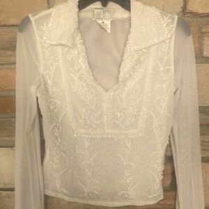 Beaded ivory blouse